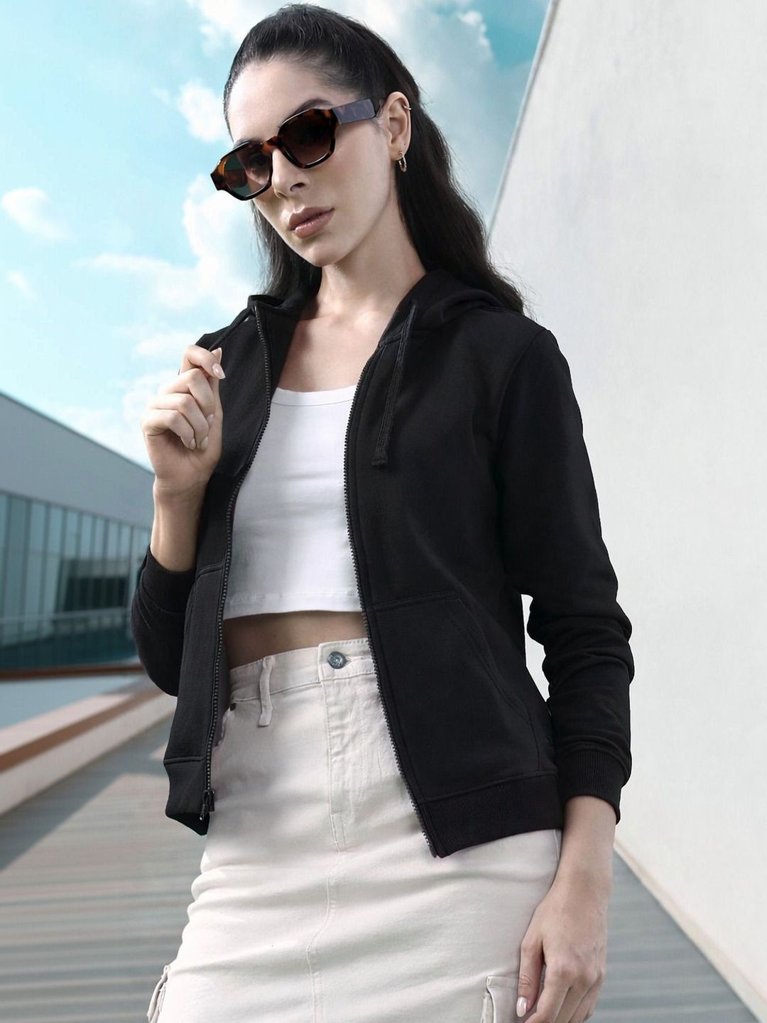 The Roadster Lifestyle Co Fleece Hooded Front-Open Sweatshirt-picture-29