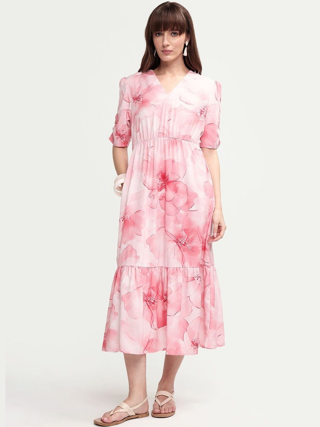 RAREISM Floral Print A-Line Midi Dress-picture-14