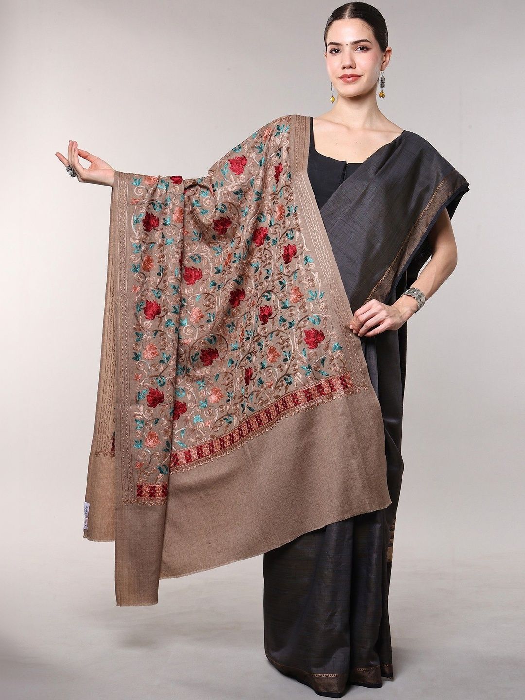 Exotic India Women Ethnic Motifs Embroidered Shawl-picture-19