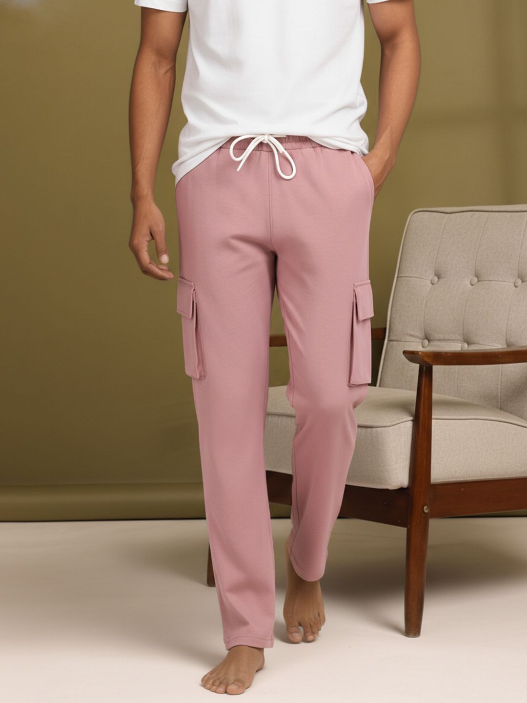 ETC Men Pure Cotton Cargo Style Lounge Pants-picture-36