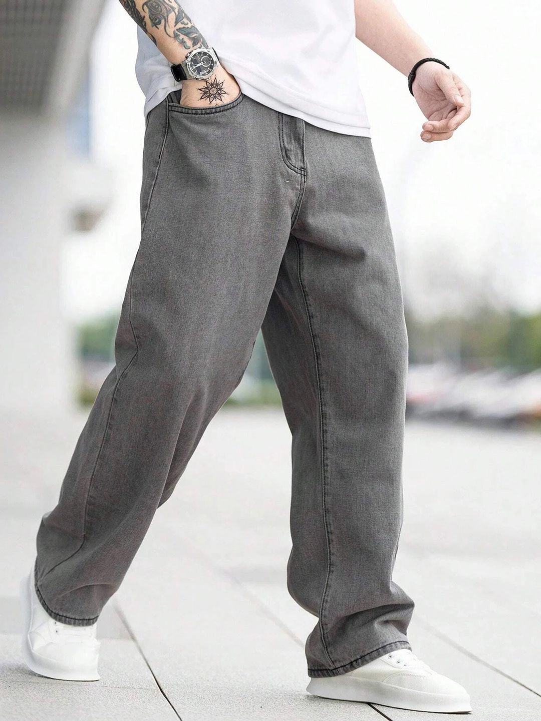 UNITED DENIM Men Loose Mid-Rise Stretchable Jeans-picture-5