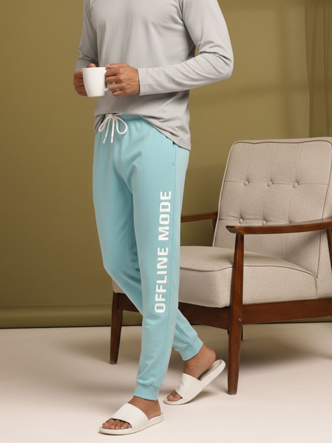 ETC Men Pure Cotton Typography Printed Jogger Style Lounge Pants-picture-31