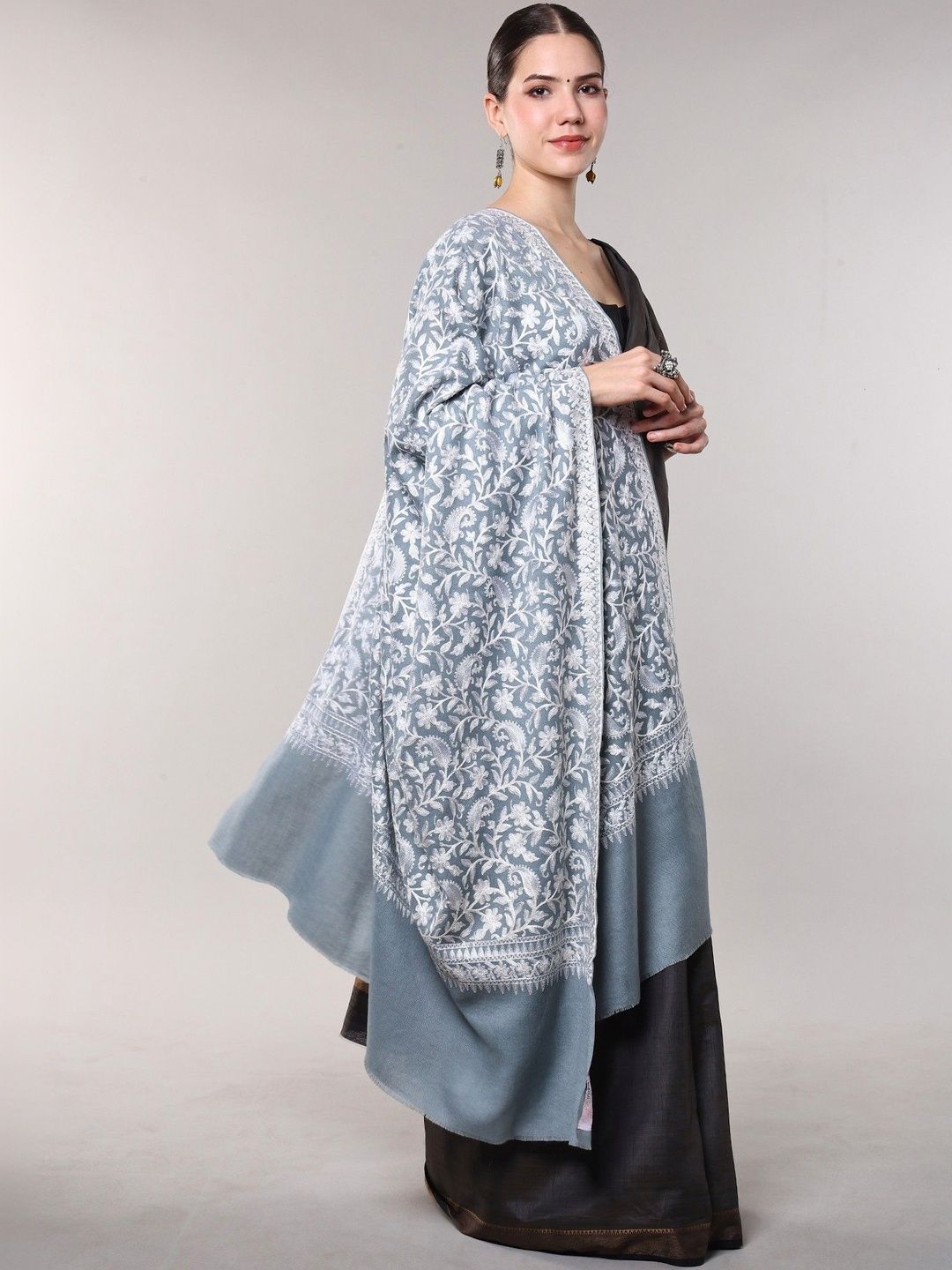 Exotic India Women Ethnic Motifs Embroidered Shawl-image-16