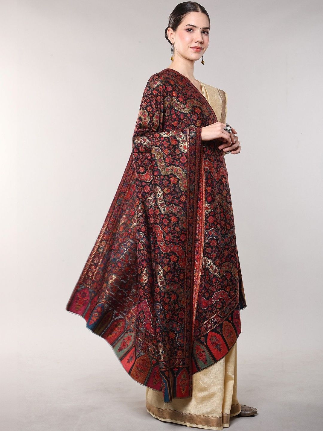 Exotic India Women Ethnic Motifs Woven Design Shawl-picture-30