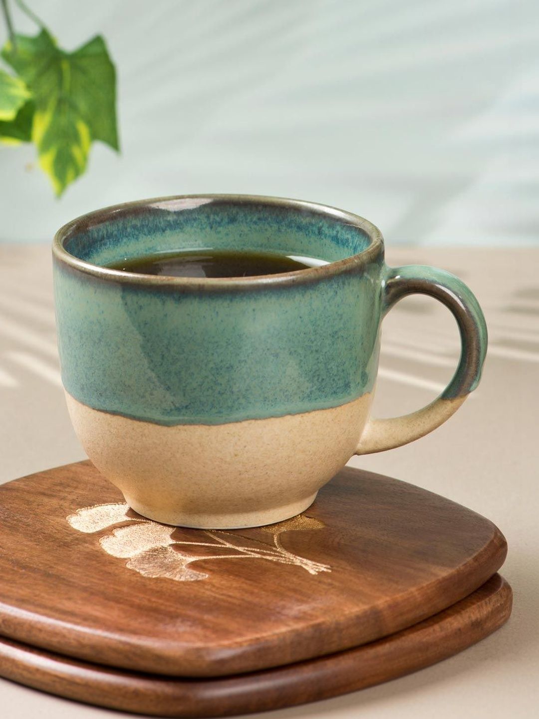 Fabindia Green Crafted Ceramics Solid Ceramic Glossy Mugs Set of Cups and Mugs-picture-13