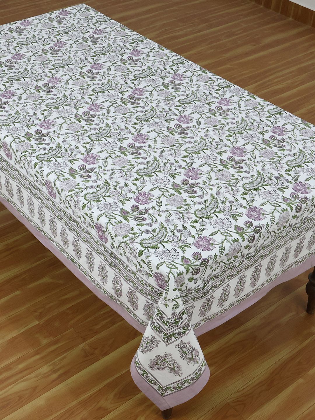 Cotton Chese Purple Ethnic Motifs Cotton 2-Seater Table Cover-image-44
