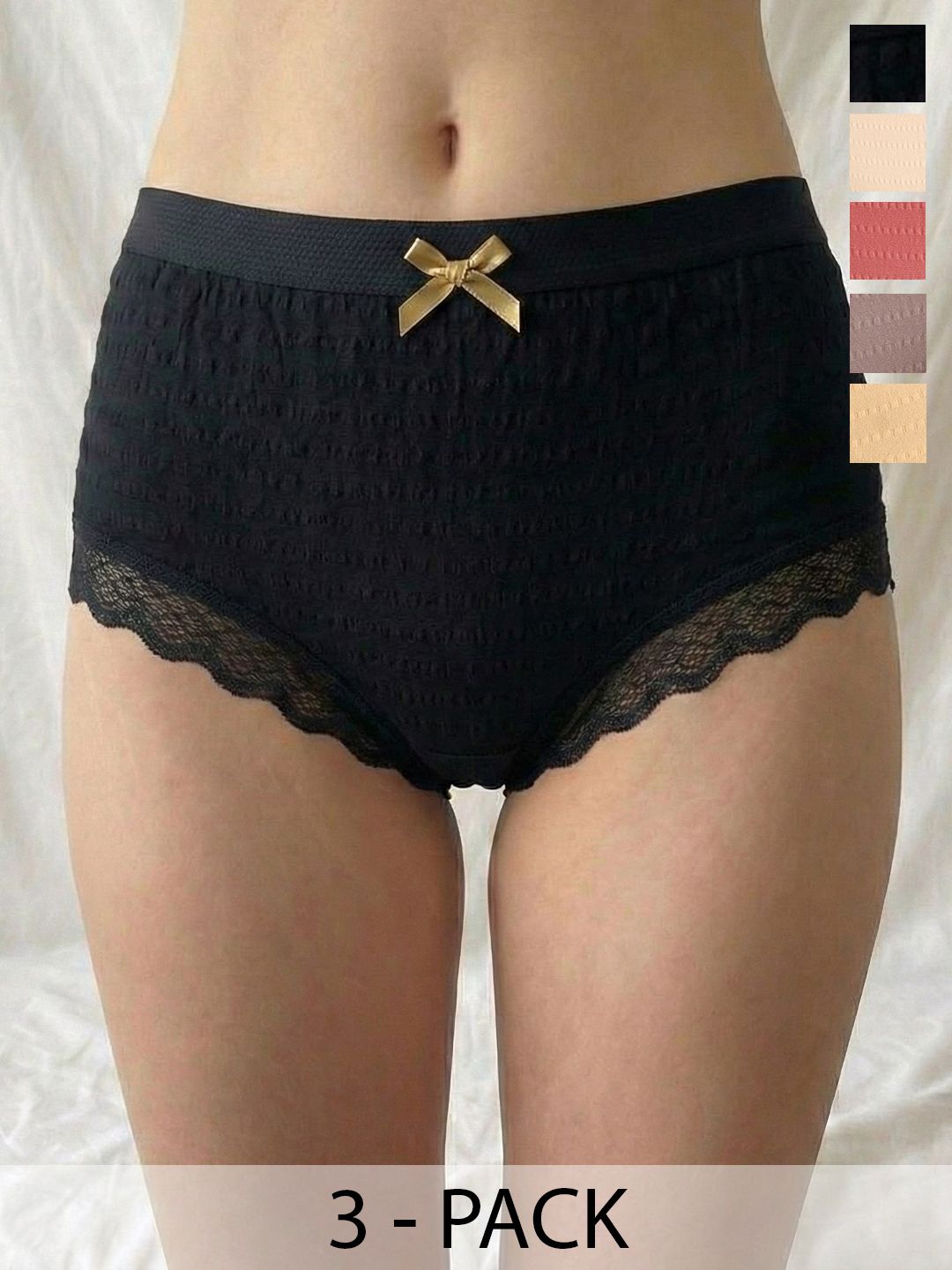 Moda Rapido Pack Of 5 Cotton Seamless Mid-Rise Basic Briefs-picture-38
