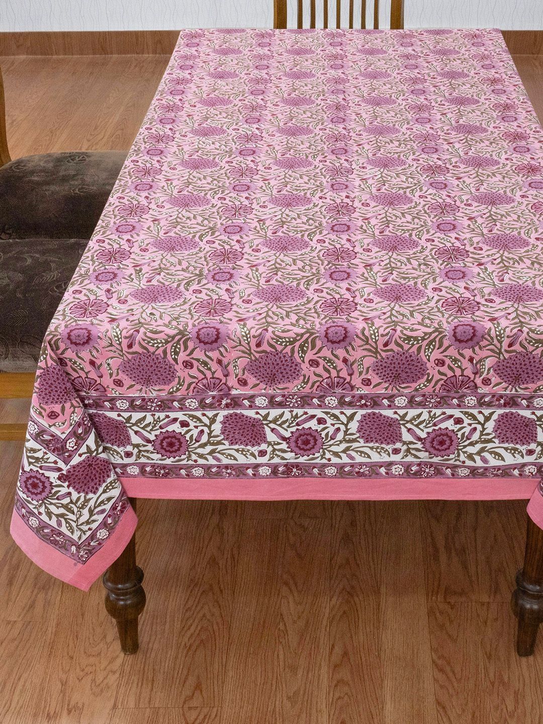 Cotton Chese Pink Ethnic Motifs Cotton 2-Seater Table Cover-picture-22