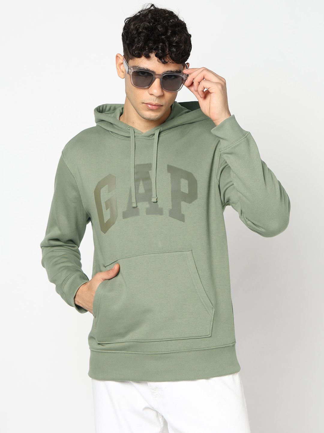 GAP Brand Logo Print Hooded Pullover-picture-22