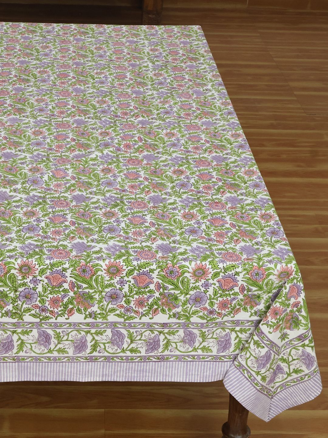 Cotton Chese Purple Ethnic Motifs Cotton 2-Seater Table Cover-image-43