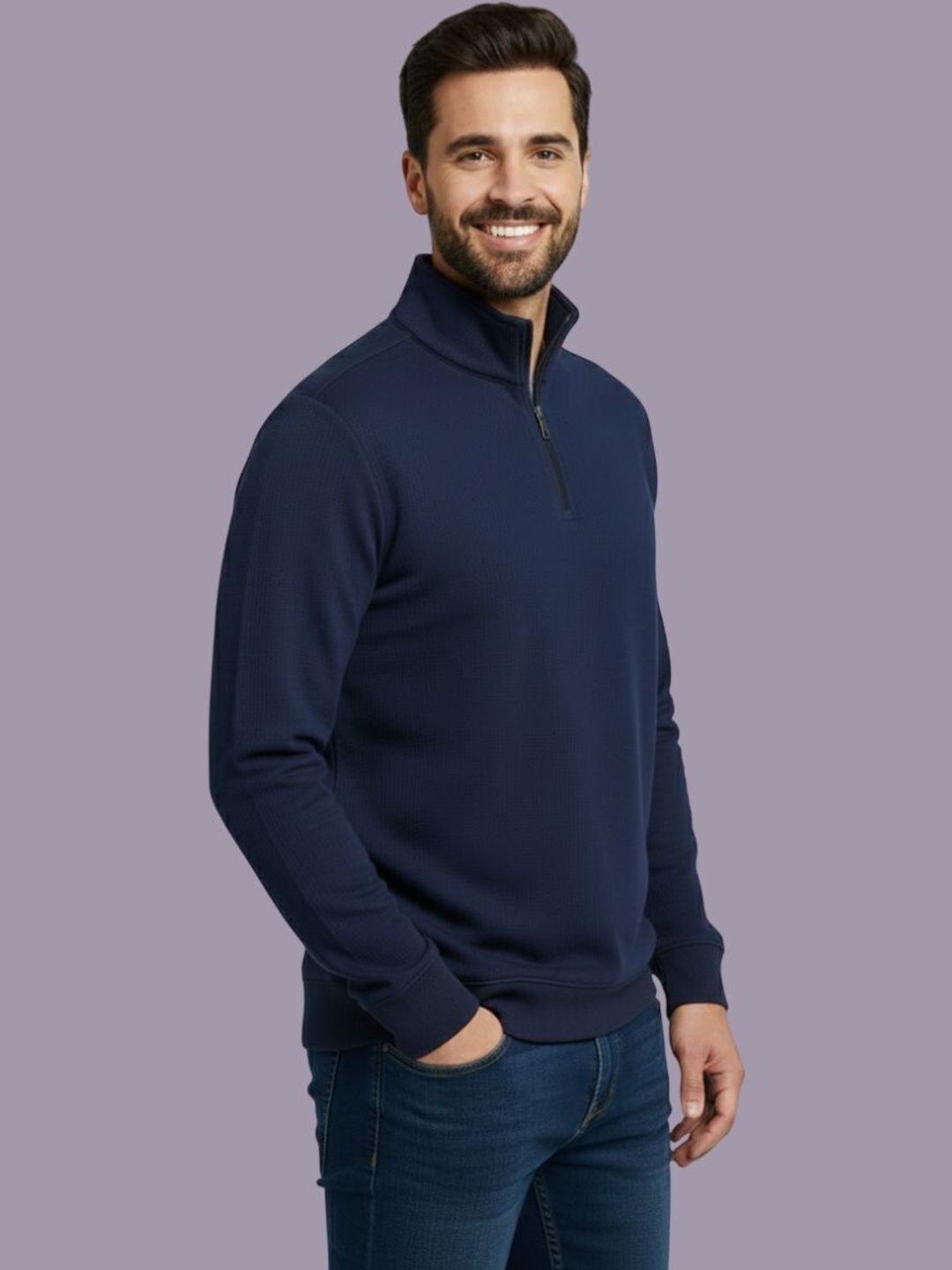 Parona Men High Neck Sweatshirts-picture-44