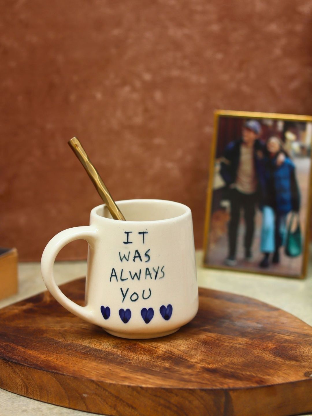 WEAVING HOMES White & Navy Blue Printed Ceramic Glossy Mugs Set of Cups and Mugs-image-34
