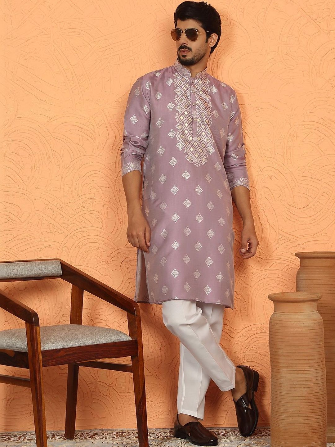 KRAFT INDIA LUXE Men Regular Kurta with Trousers-picture-28