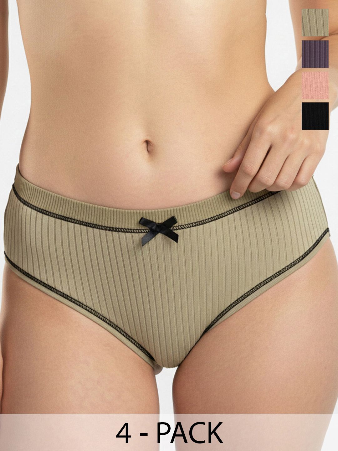 Moda Rapido Pack Of 4 Cotton Briefs-image-27