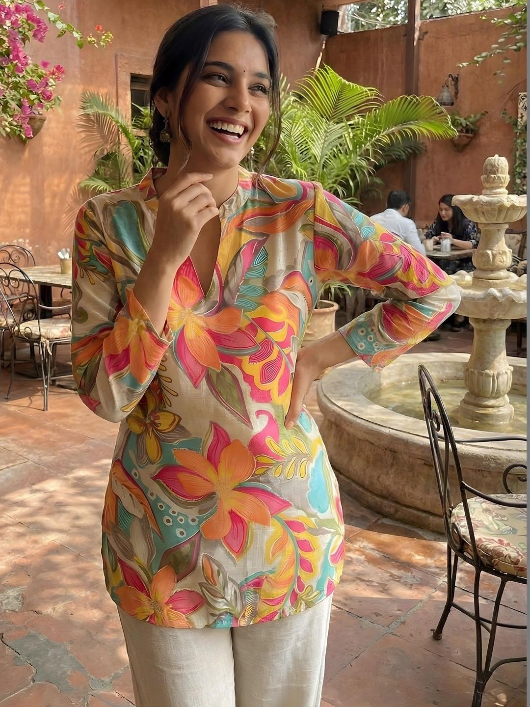 Anouk Mirage Floral Printed Pure Cotton Kurti-picture-12