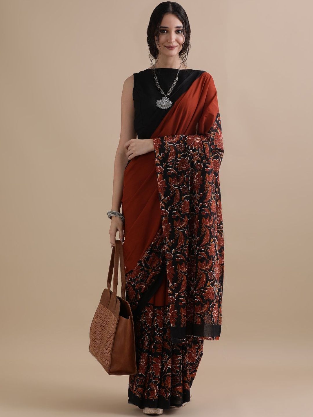 Anouk Mirage Floral Pure Cotton Handloom Saree