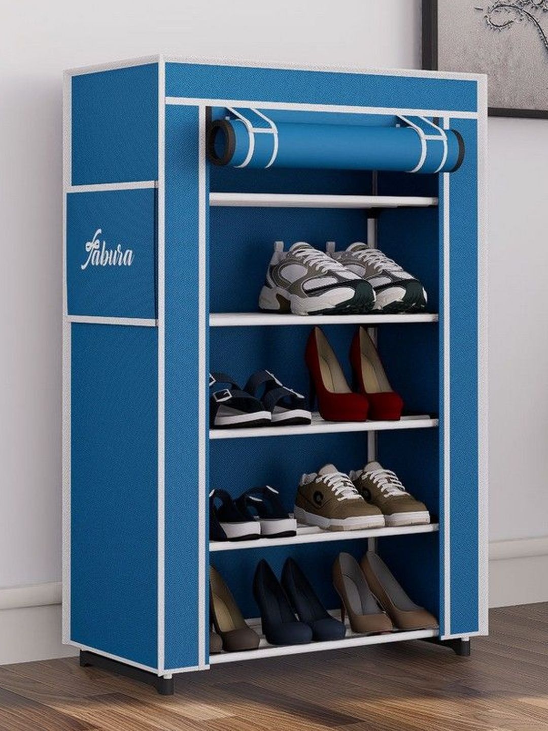 Fabura Blue & White 5-Layers Water Resistance Shoe Rack-image-45