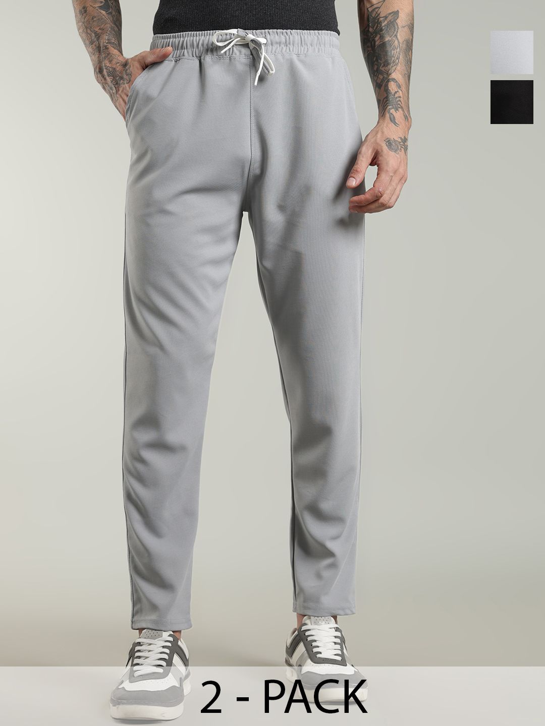 JAMES&GEORGE Men Pack Of 2 Cotton Track Pants-image-32
