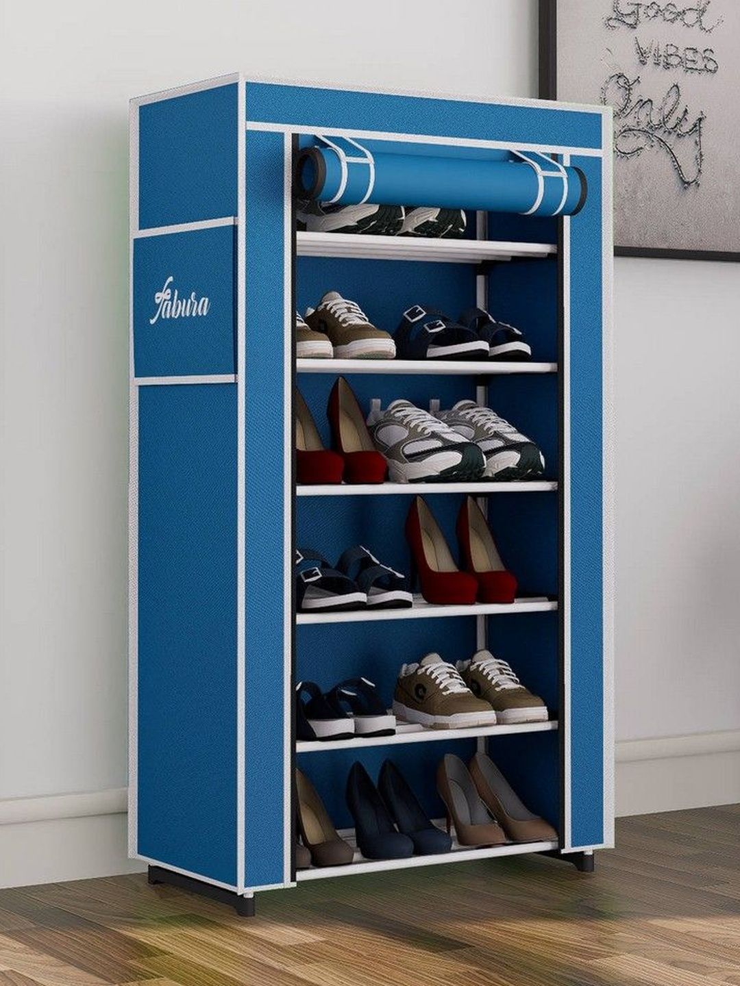 Fabura Blue & White 6-Layers Water Resistance Shoe Rack-image-39