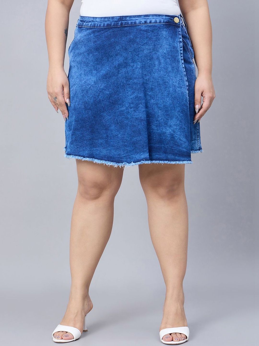 Style Quotient Plus Cotton Above-Knee Skorts-picture-41