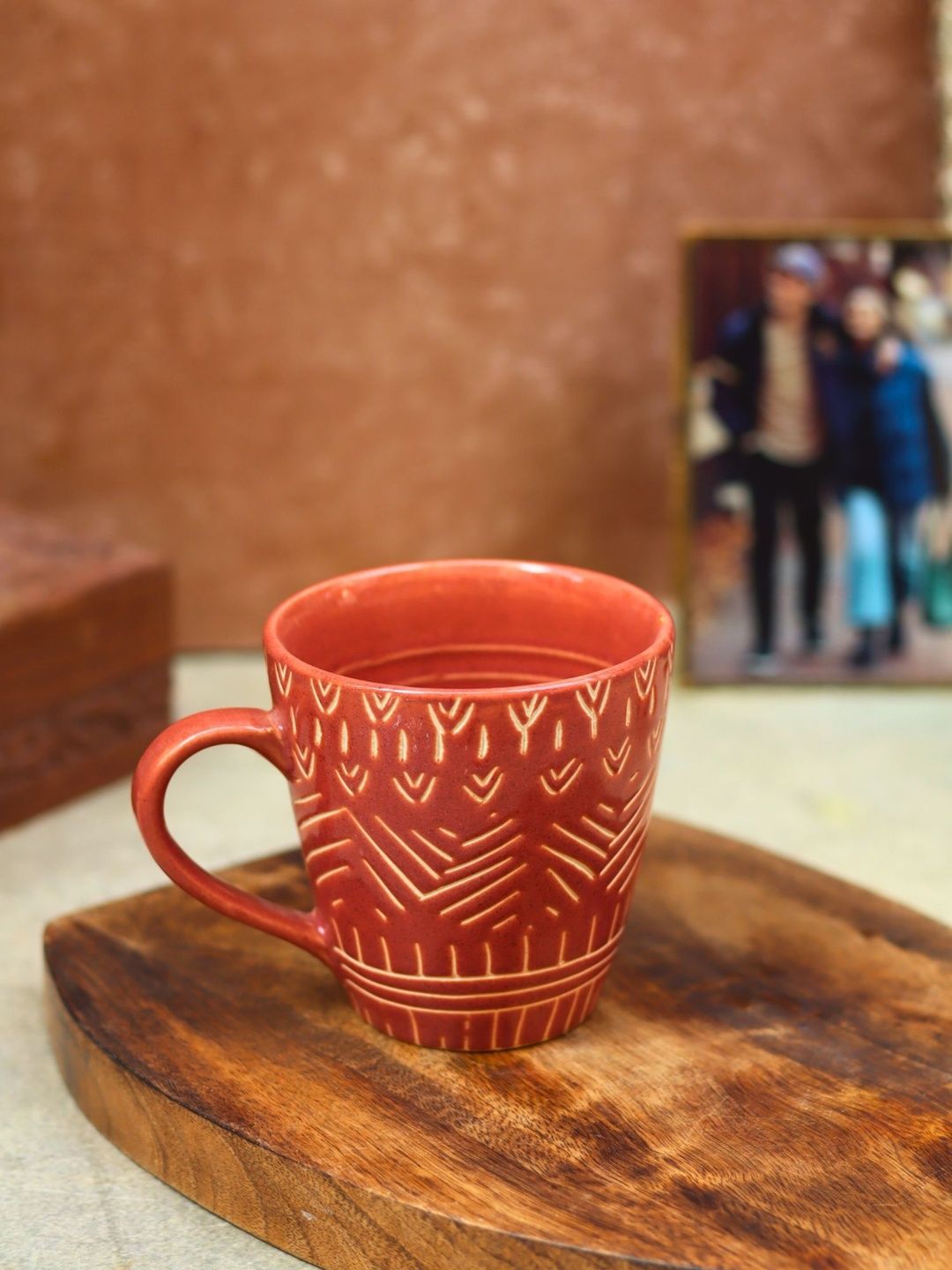 WEAVING HOMES Rust Textured Ceramic Glossy Mugs Set of Cups and Mugs-image-19