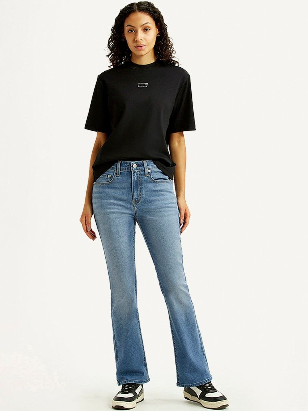 Levis Women Classic Flared Mid-Rise Light Fade Stretchable Jeans-picture-56