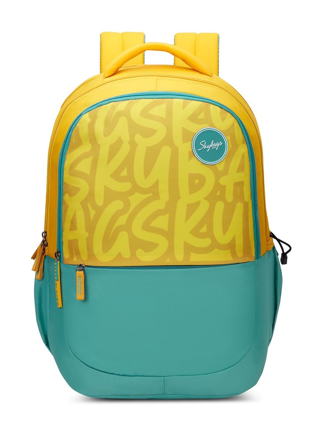 Skybags Unisex Klan Plus Caligraphy Yellow School Backpack with 3 Compartments - 37L-image-40