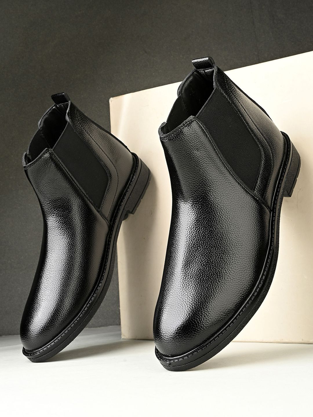 HERE&NOW Men Round Toe Chelsea Boots-picture-13