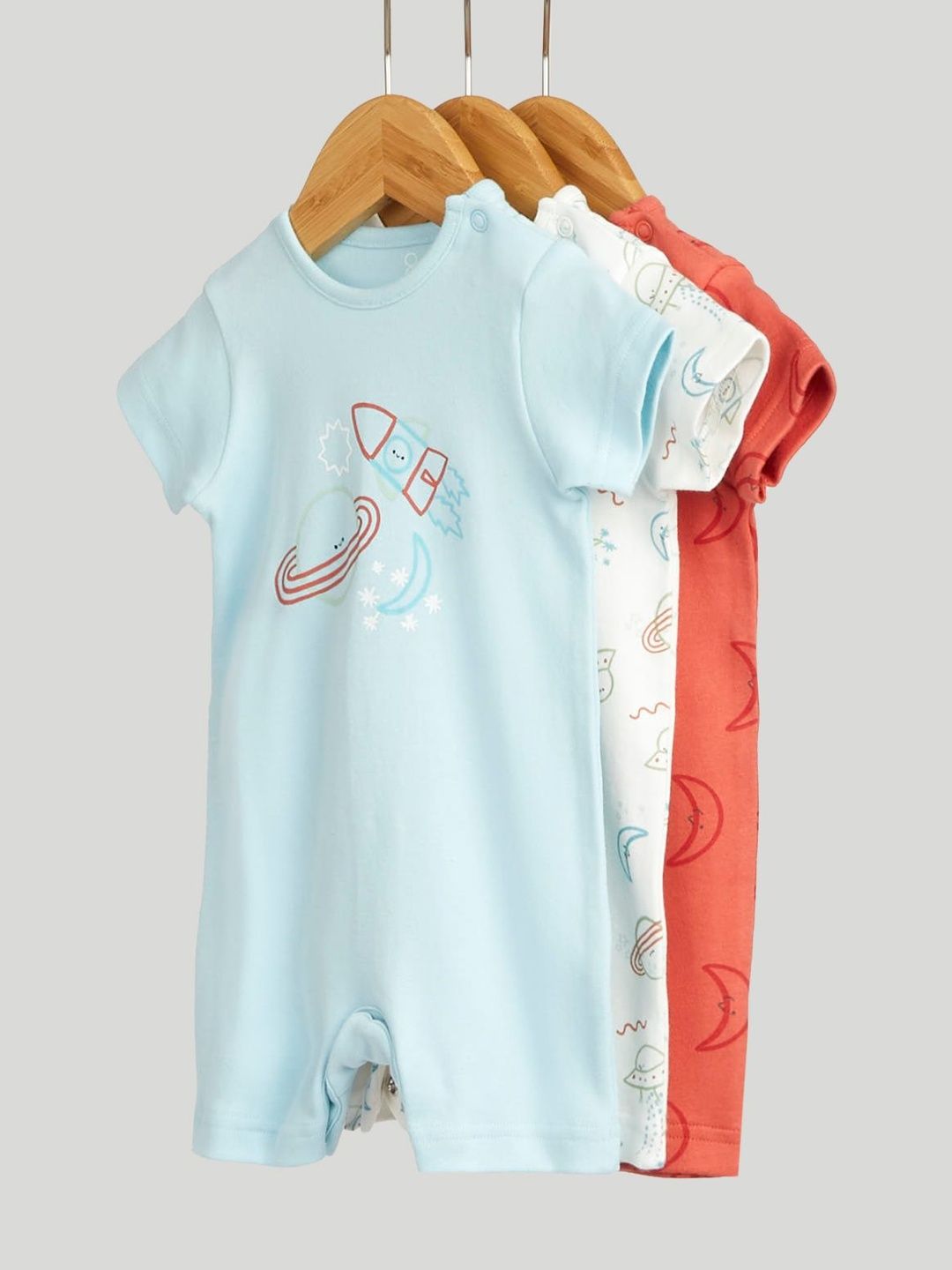 mothercare Boys Pack Of 3 Printed Rompers-picture-26