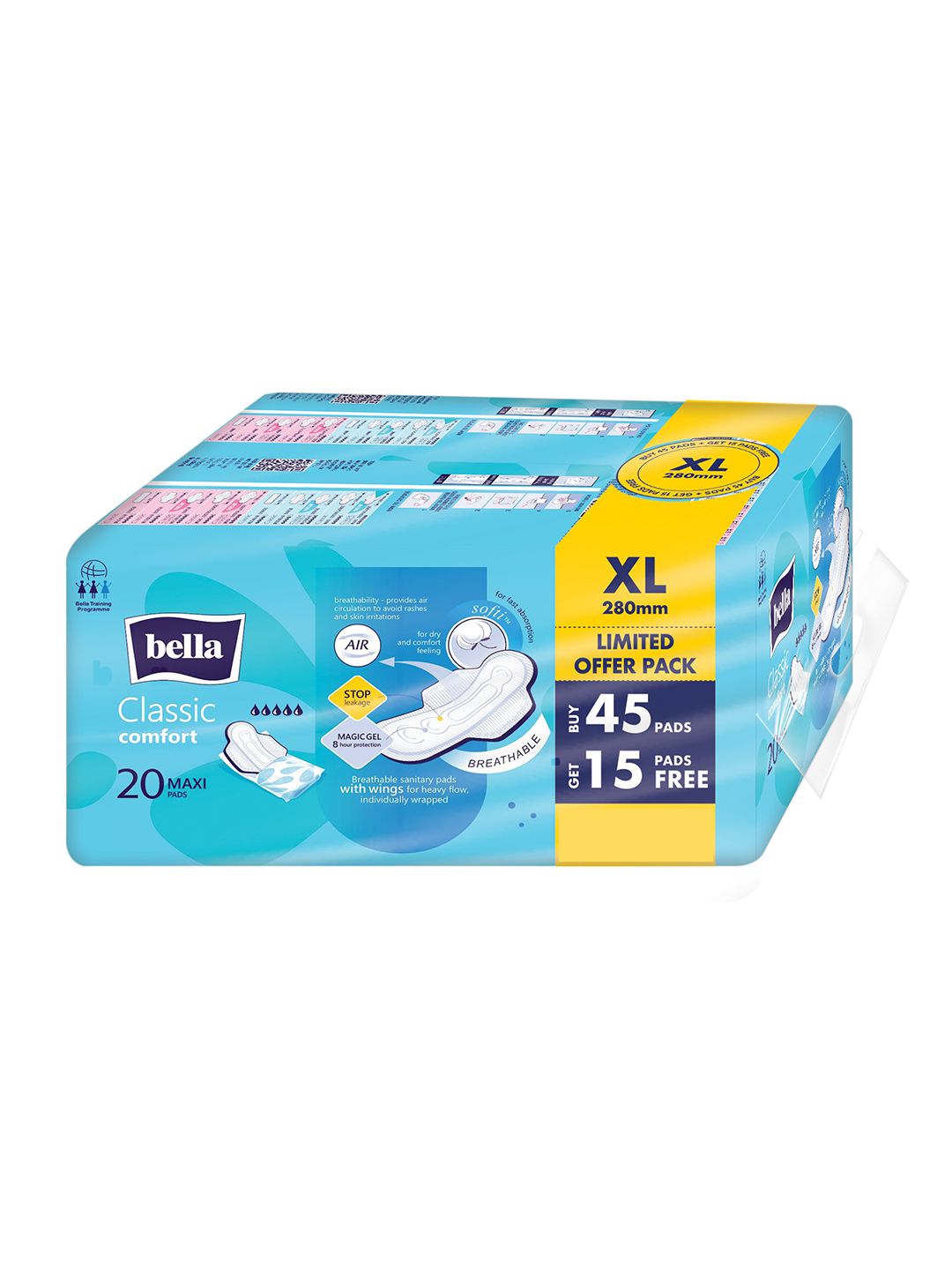 bella Classic Comfort Maxi Softi Sanitary Pads - XL 250mm - 60 Pads-image-22