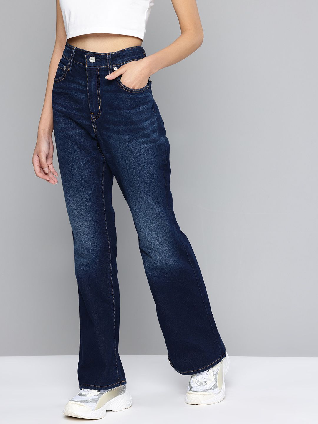 Levis Women 726 Flared High-Rise Stretchable Jeans