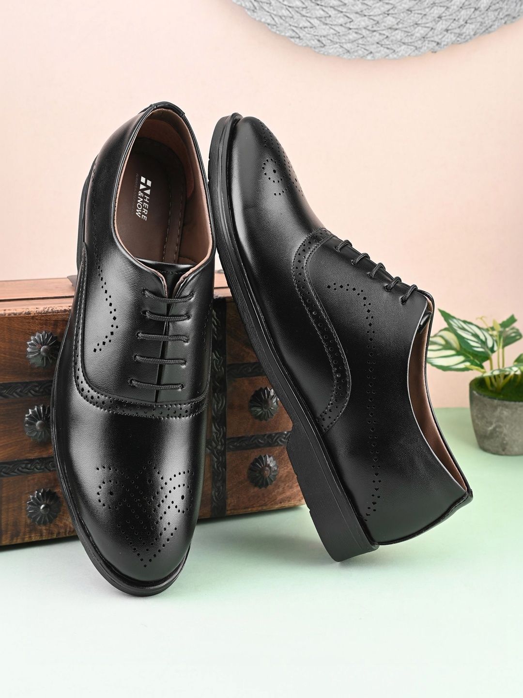 HERE&NOW Woven Design Lace-Ups Formal Derbys-picture-11