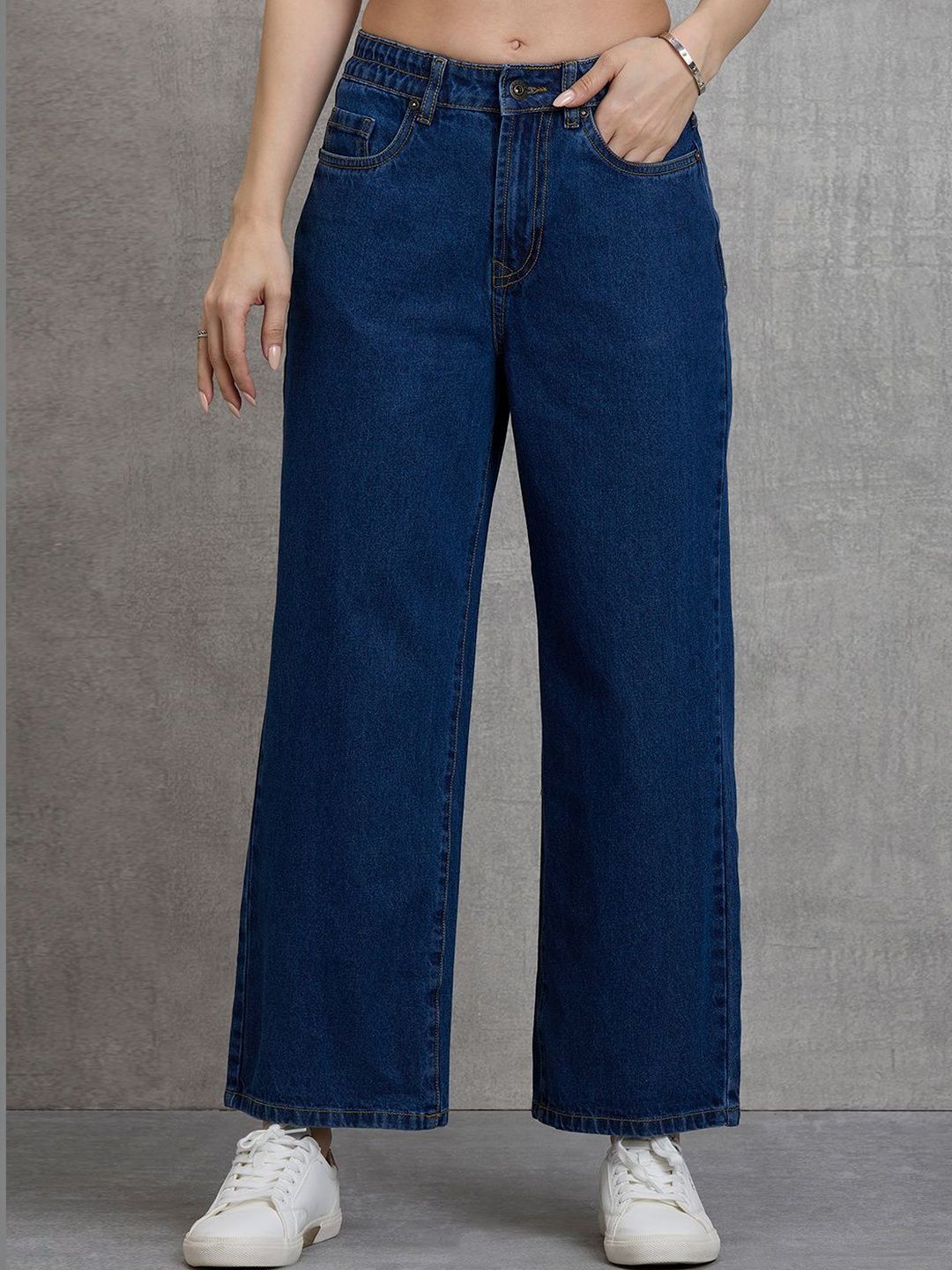 R.Code by The Roadster Life Co. Women Wide Leg High-Rise Jeans-picture-11