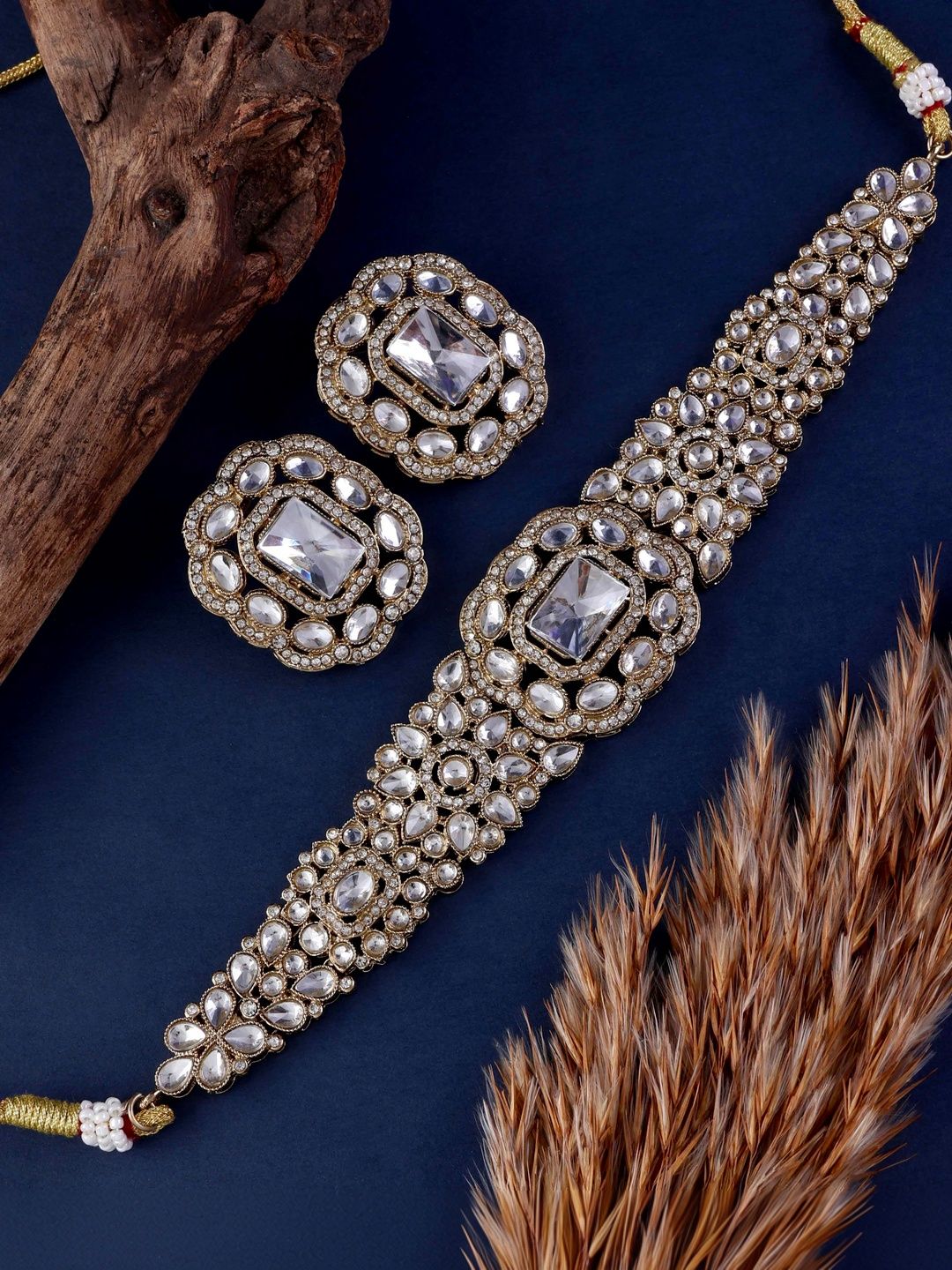 SHONA'S STYLE Gold-Plated Cubic Zirconia Studded Jewellery Set-picture-47