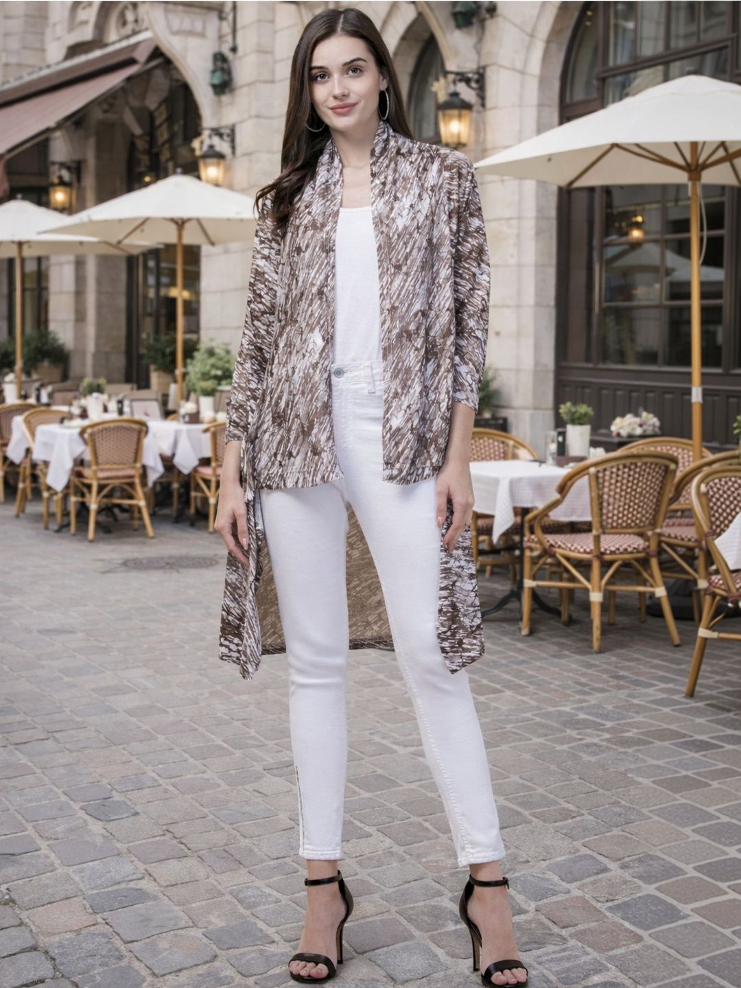 Funday Fashion Women Printed Longline Shrug-image-16