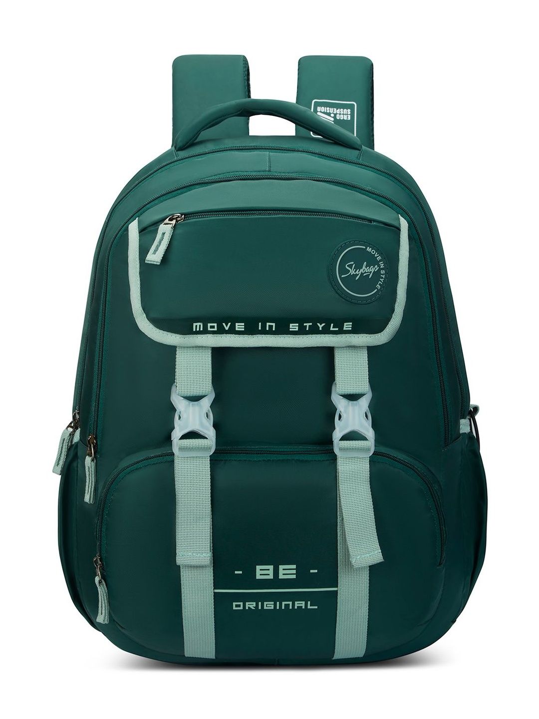 Skybags Unisex Sizzler Pro Green School Backpack with Insulated Tiffin Pouch - 39L-picture-12