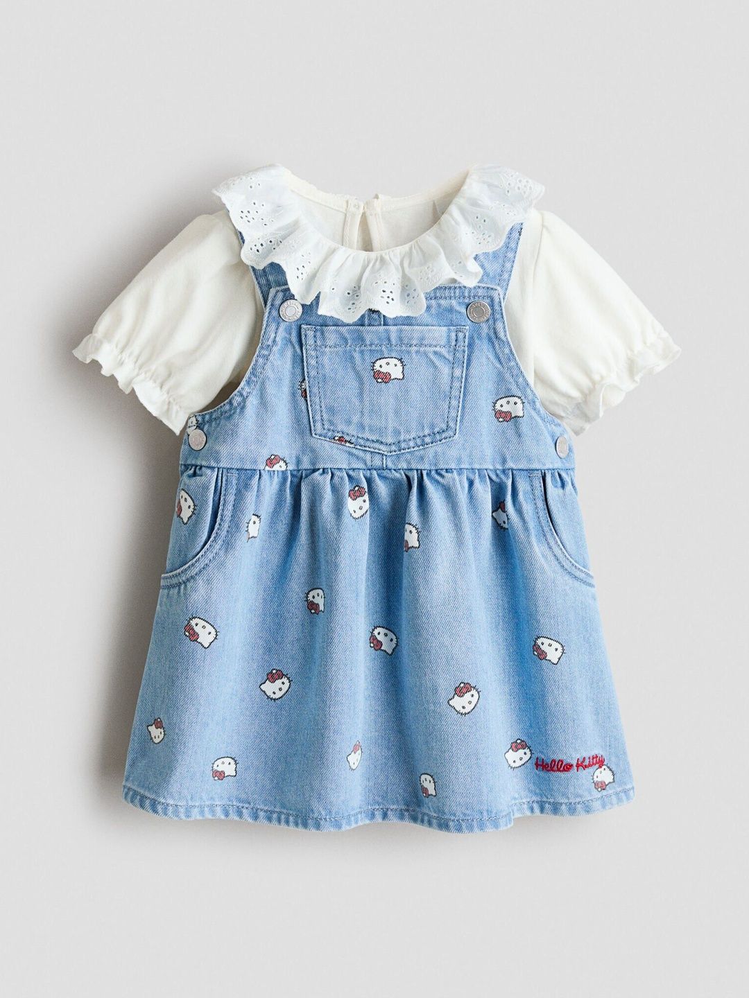 H&M 2-piece Dungaree Dress And Top Set