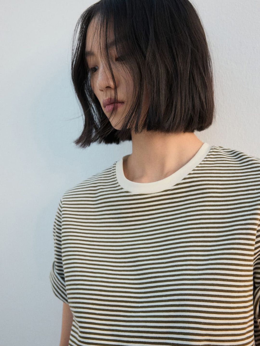 MANGO Striped Pure Cotton T-shirt