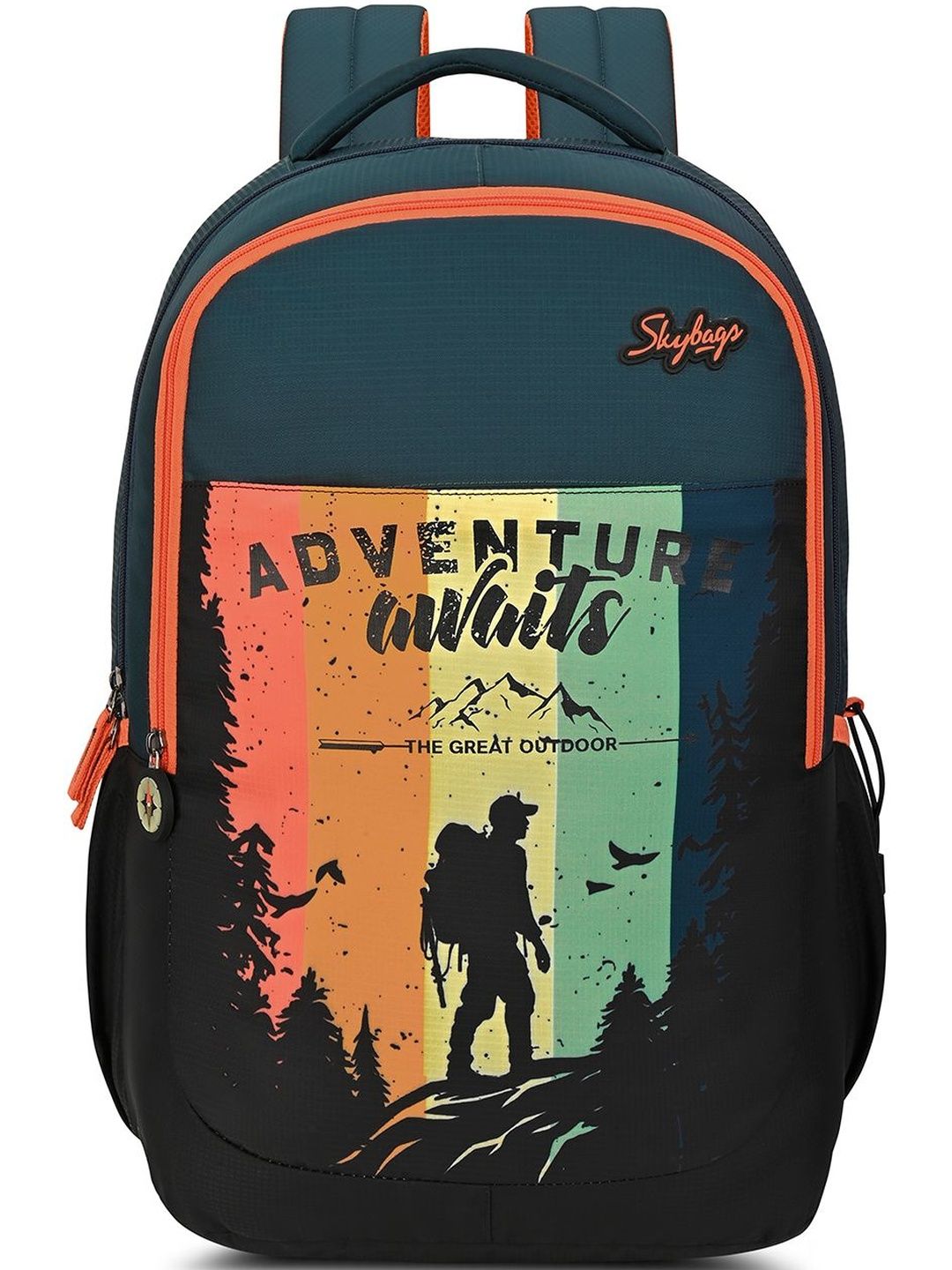 Skybags Unisex Klan Adventure Green School Backpack 3 Compartments & Pencil Pouch - 37L-picture-45
