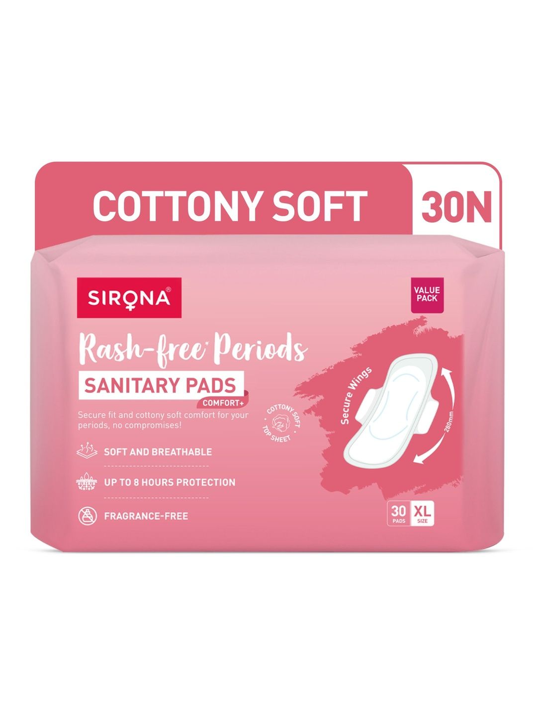 Sirona Rash Free Sanitary Pads - XL - 30N