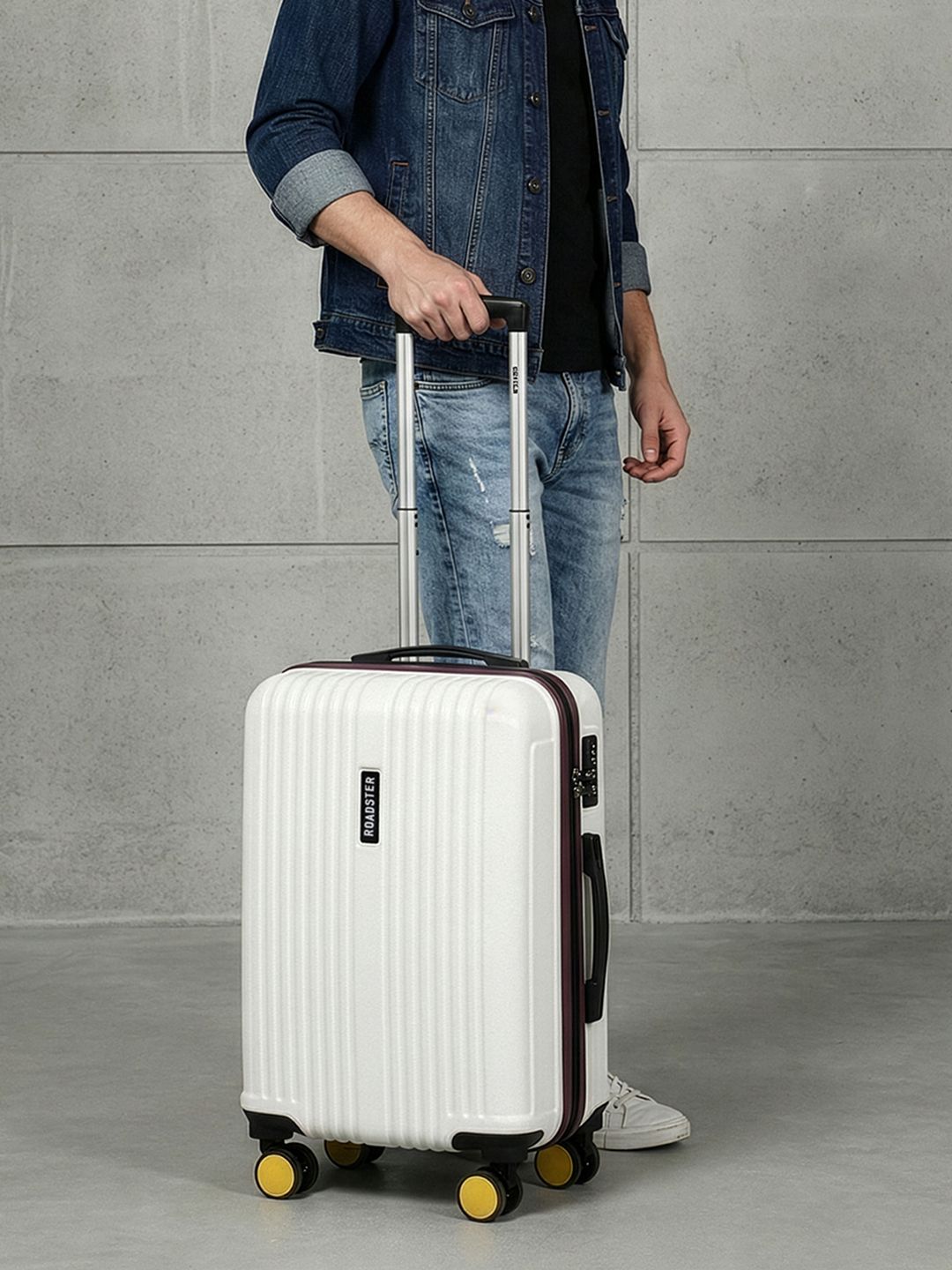 Roadster Textured Cabin Hard Suitcase Trolley Bag 50L-picture-13