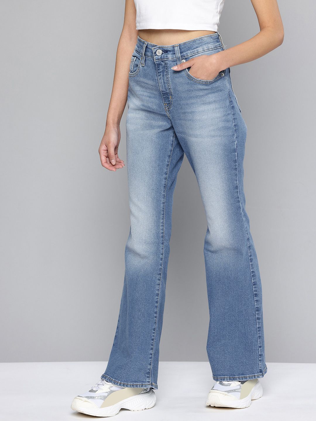 Levis Women 726 Flared High-Rise Stretchable Jeans