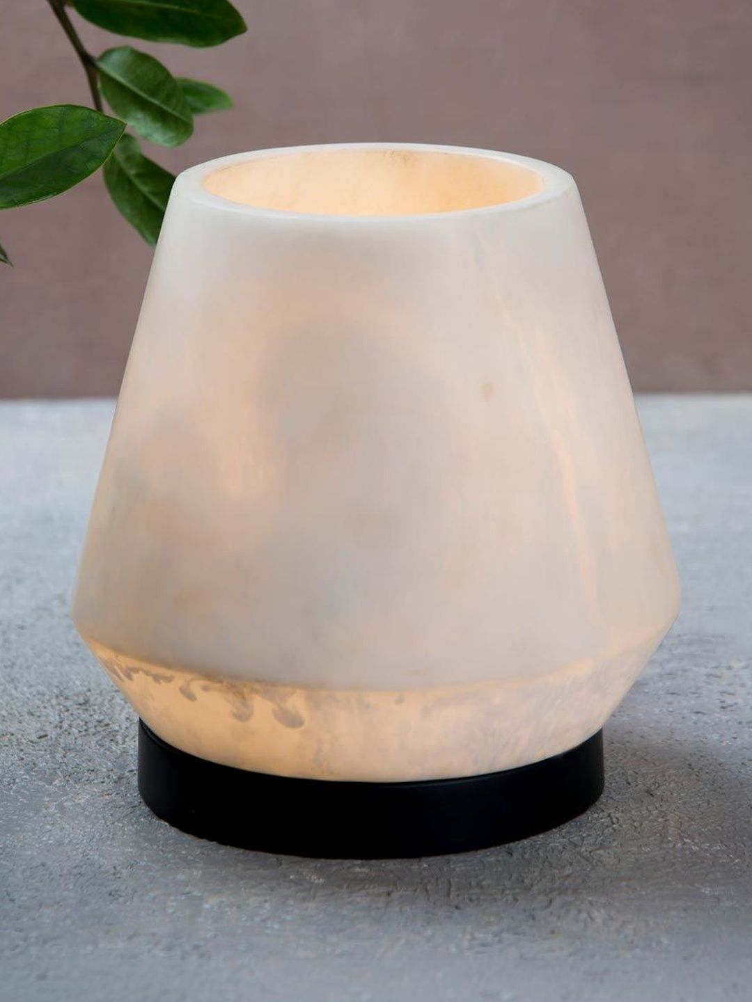Fabindia White Textured Ceramic Contemporary Frusturical Shaped Table Lamp-picture-48