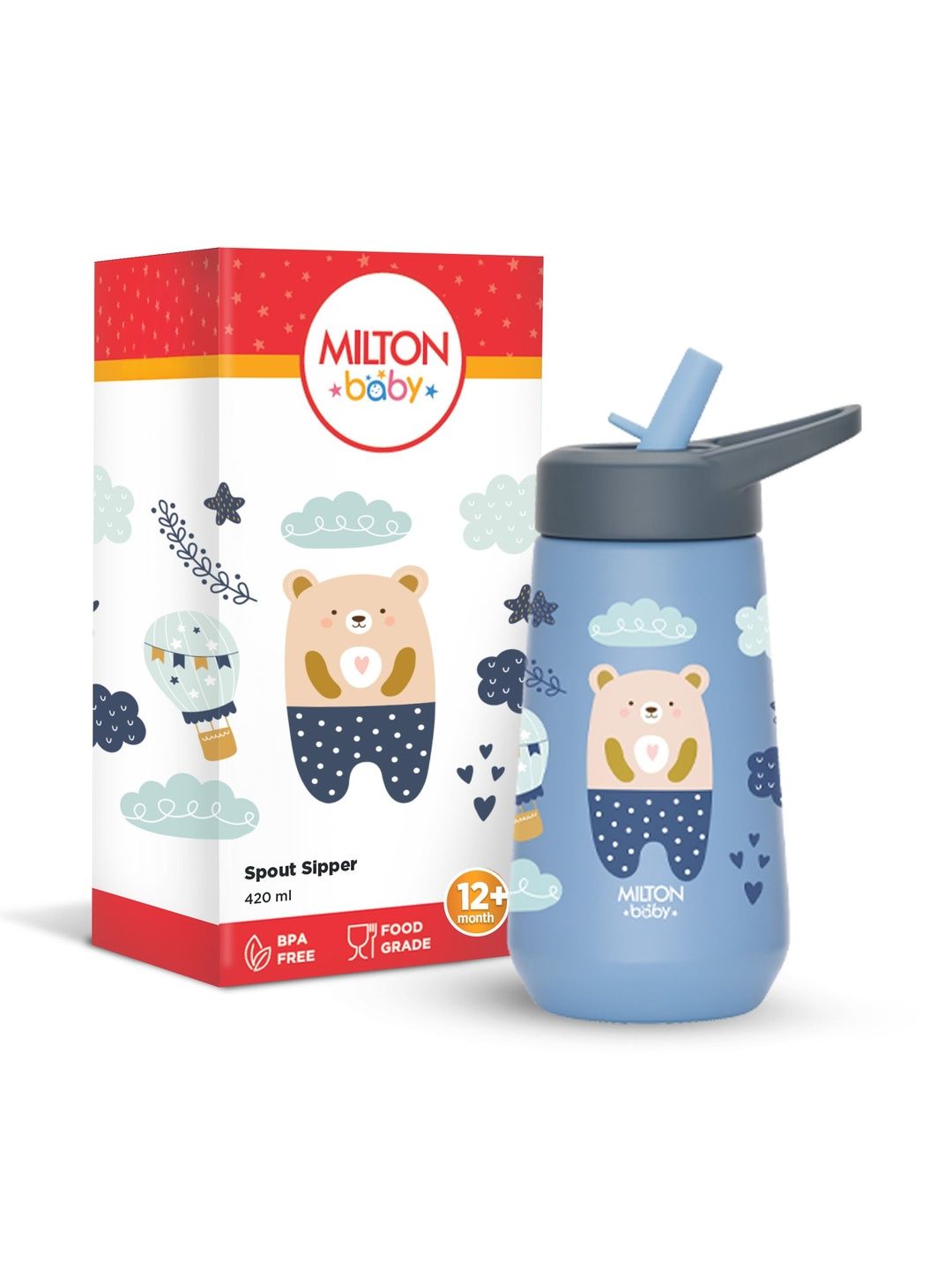 Milton Baby Blue Single Plastic Cartoon Characters Water Bottle-picture-12