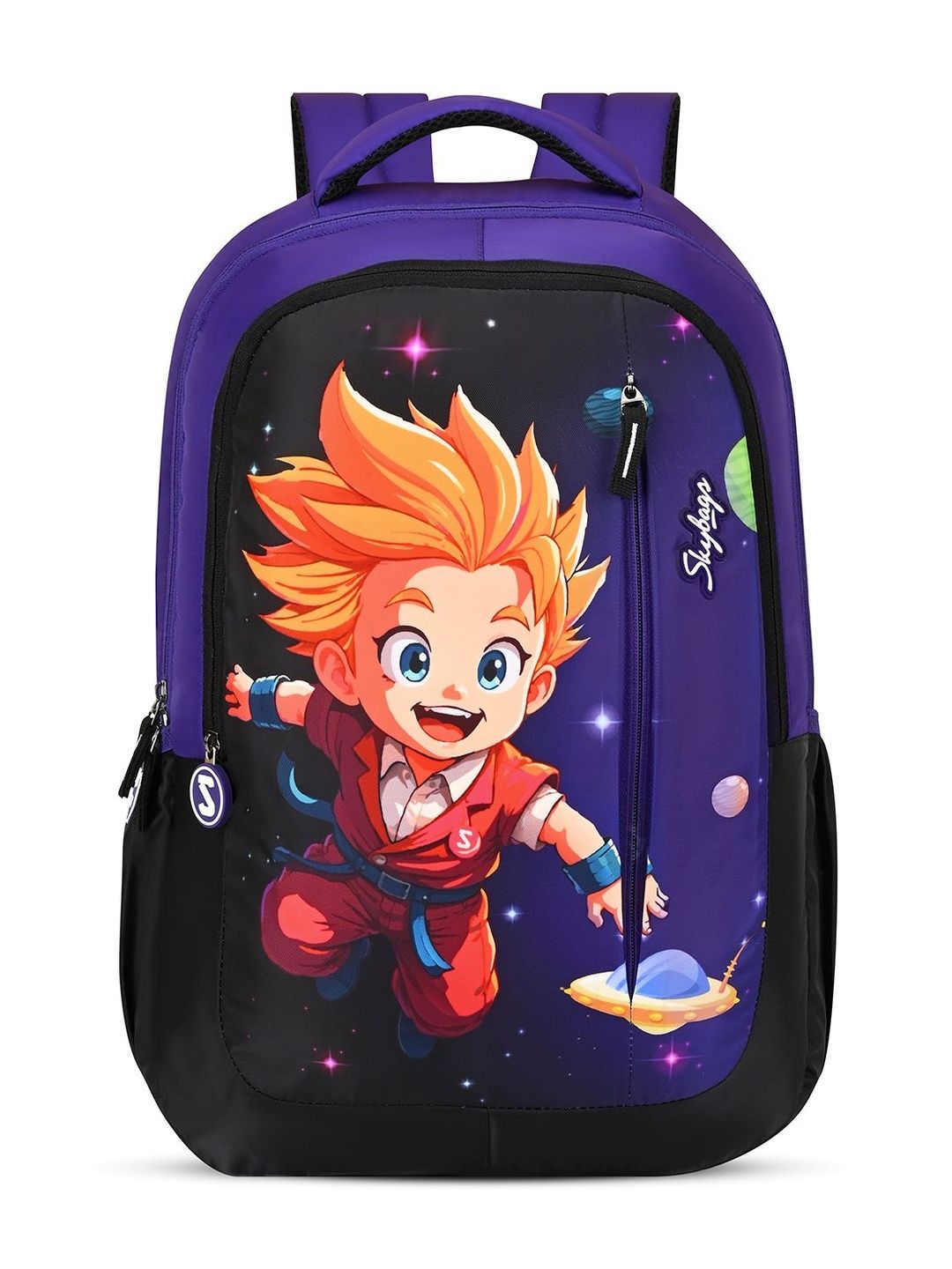 Skybags Unisex Manga Anime Purple School Backpack with 3 Compartments & Front Pocket - 27L-picture-26
