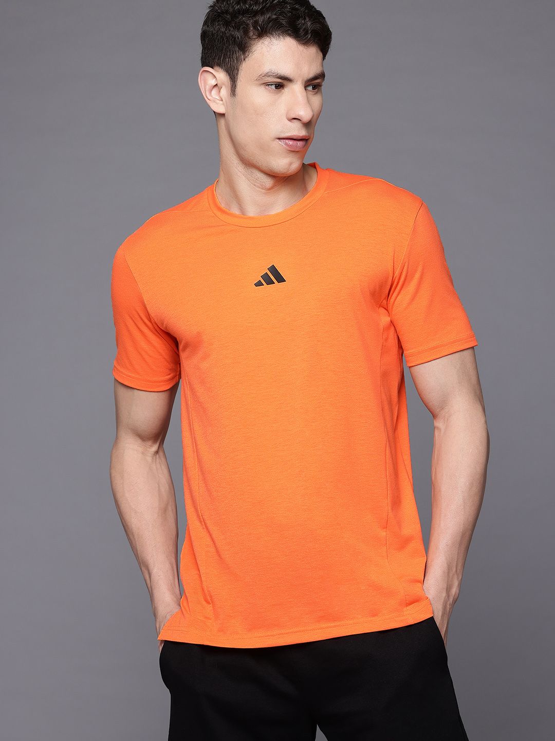 ADIDAS Brand Logo Detail Slim Fit Training T-shirt-image-10