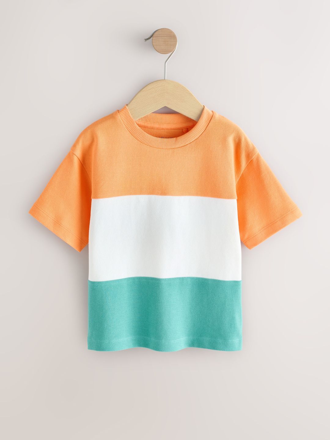 NEXT Boys Colourblocked Drop-Shoulder Sleeves Pure Cotton T-shirt-image-37