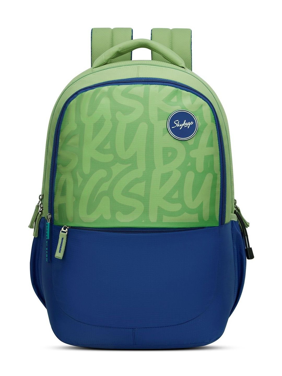 Skybags Unisex Klan Plus Caligraphy Green School Backpack with 3 Compartments - 37L-image-38