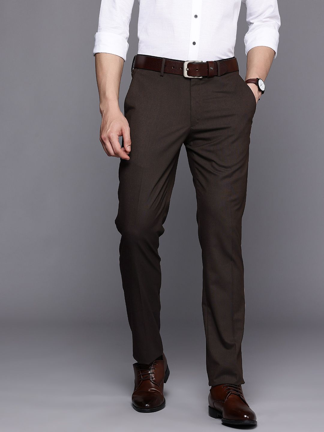 Louis Philippe Men Slim Fit Formal Trousers-picture-11