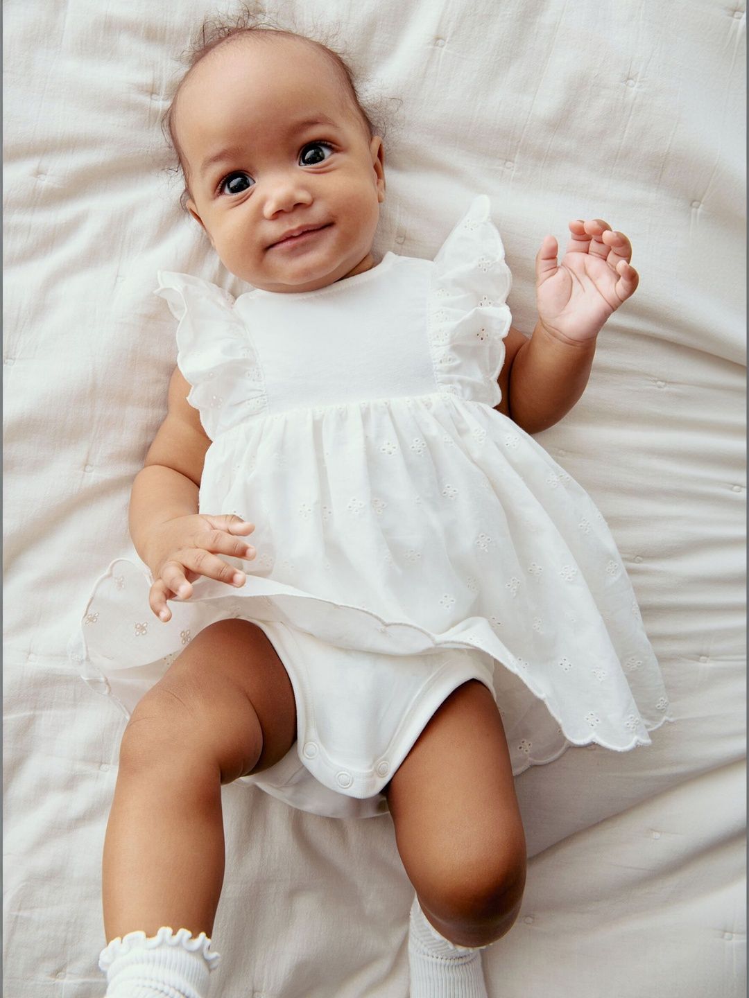 H&M Frill-Trimmed Bodysuit Dress